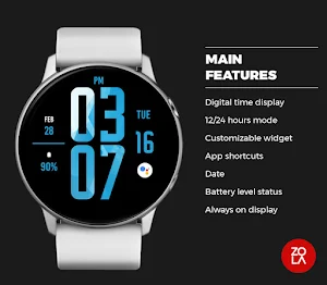 Blue Digital XL Watch Face Screenshot 1
