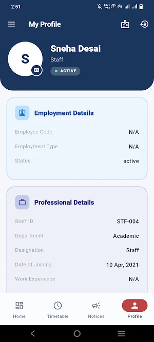 MPITI Staff App Screenshot 1
