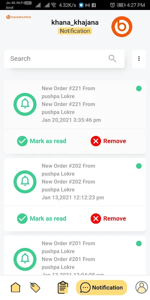 basket online - Merchant App Screenshot 1