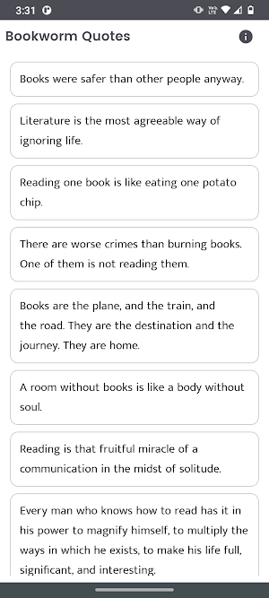 Bookworm Quotes and Sayings Screenshot 0