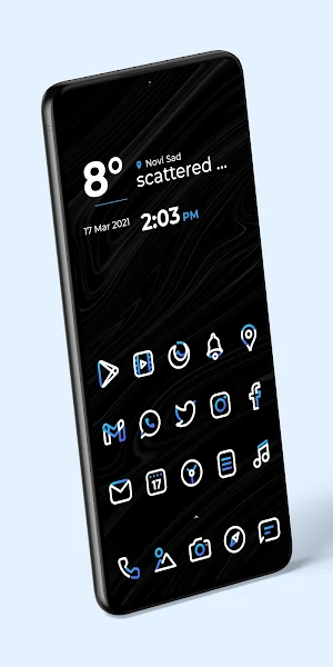 Aline Blue: linear icon pack Screenshot 2