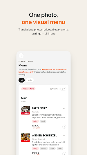 One-BiteLens: Menu Translator Screenshot 1