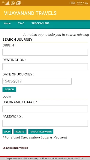 VRL TRAVELS - Official App Screenshot 0