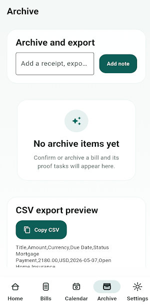 BillHaven Screenshot 2