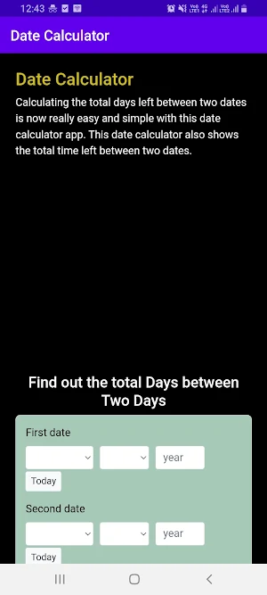 Date Calculator Screenshot 0