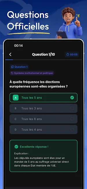 Examen Civique QCM 2026 Screenshot 3