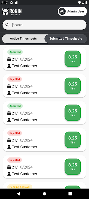 Ronin - Timesheet Tracker Screenshot 3