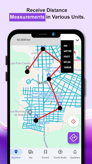 Distance Measurement app in km Screenshot 1