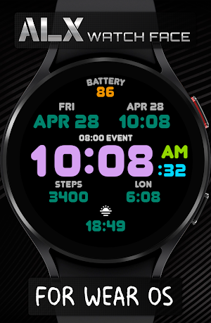ALX01 Digital Color Watch Face Screenshot 3