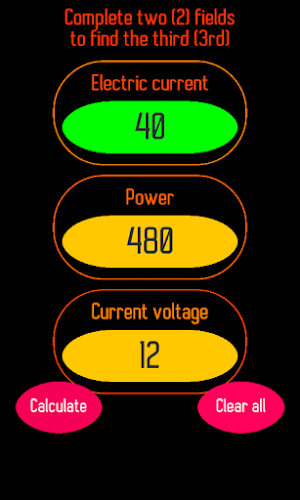 Amp-Watt-Volt Calculator Screenshot 3