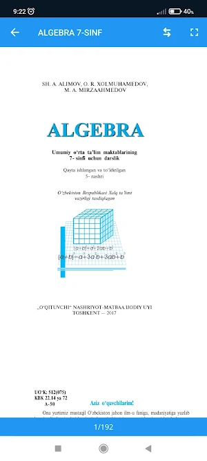 Algebra 7-sinf Screenshot 3