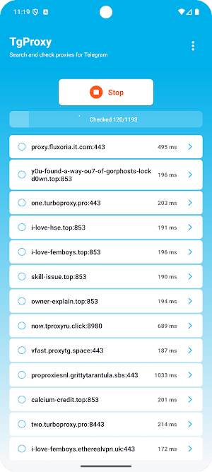 TgProxy: Proxies for Telegram Screenshot 1