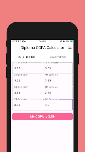 Diploma CGPA Calculator Screenshot 1