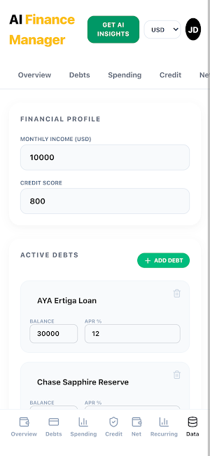 AI Finance Manager Screenshot 1