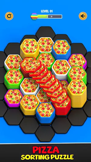 Hexa Pizza Sort Blocks Master Screenshot 3