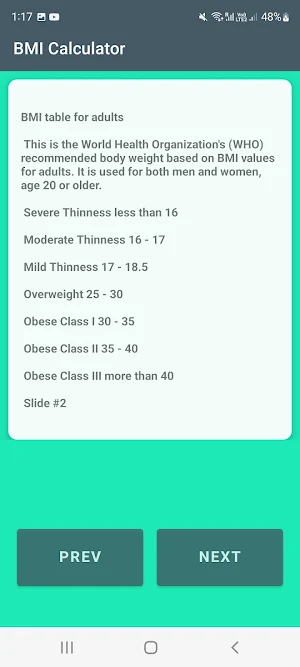 BMI Calculator Screenshot 3