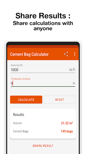 Cement Bag Calculator Screenshot 3
