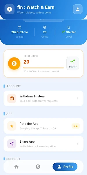 Fin : Watch Vid & Earn Money Screenshot 3