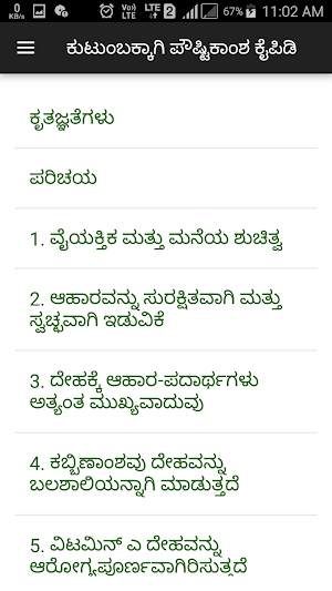 Nutrition Kannada HealthPhone Screenshot 1
