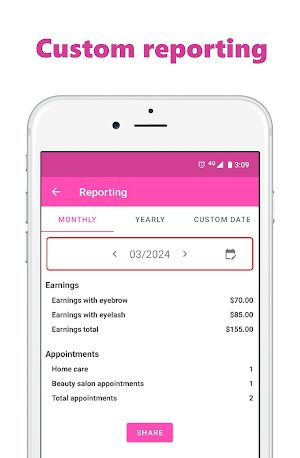 Eyelash Tech Appointment App Screenshot 2