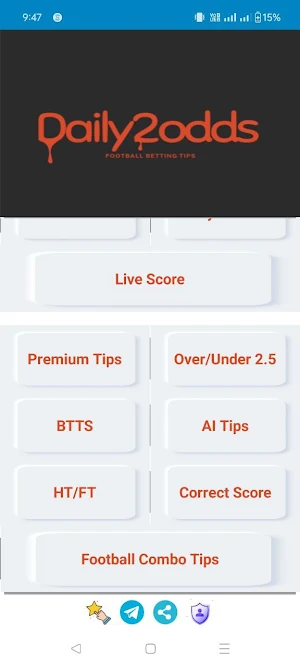 Daily2odds Soccer odds Screenshot 1