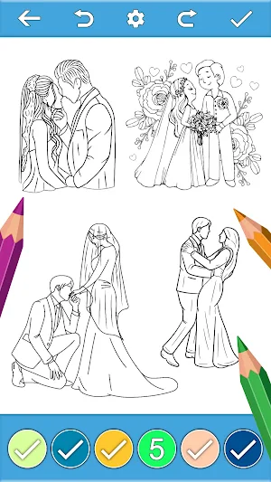 Bride&Groom Coloring By Number Screenshot 2