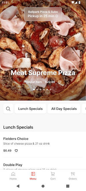 Ballpark Pizza & Subs Screenshot 1