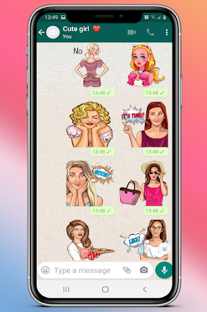 Cute Girly Stickers 2021 WAStickerApps Screenshot 1