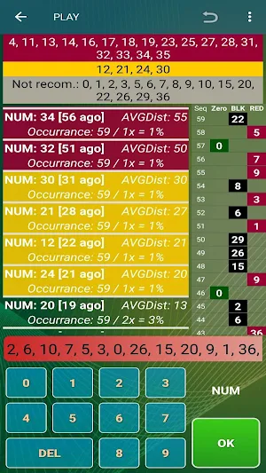 Roulette Inside Bet Counter & Predictor tool Screenshot 1