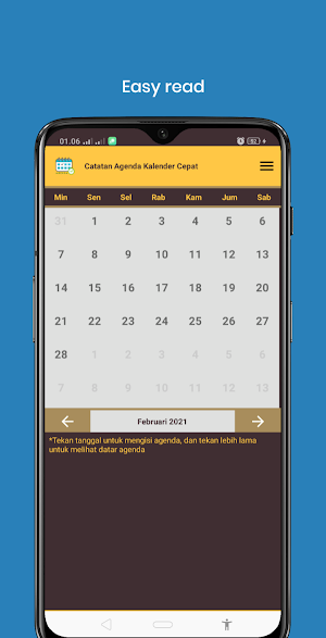 Quick Event Calendar Notes Screenshot 0