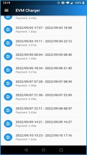 eVM Charging Management Screenshot 1