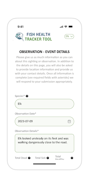 Fish Health Tracker Screenshot 2
