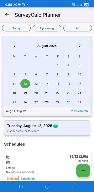 SurveyCalc Planner Screenshot 2
