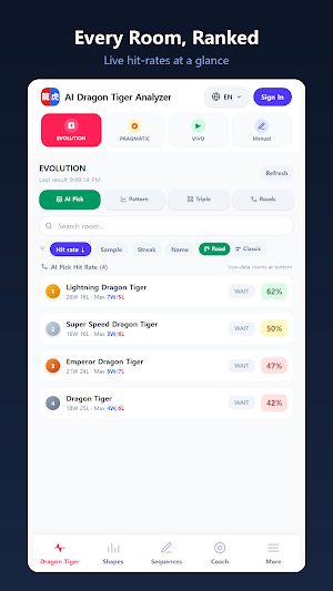 Dragon Tiger Analyzer: AI Road Screenshot 1