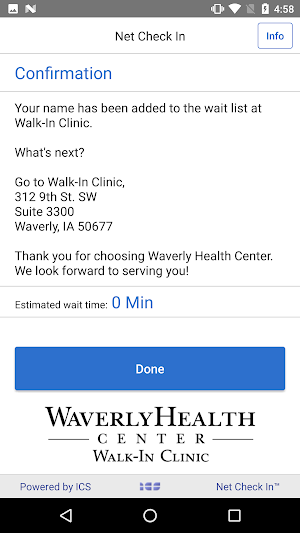 Net Check In - Waverly Health Center Screenshot 2