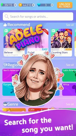 Adele songs Piano Tiles Screenshot 0