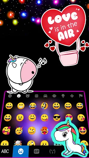LED Heart Balloons Keyboard Background Screenshot 2