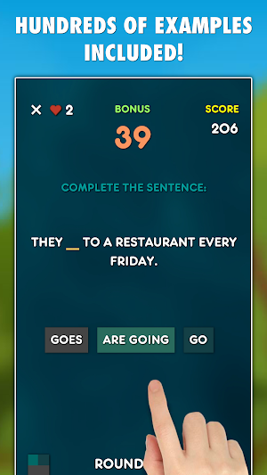 Present Tenses Grammar Test Screenshot 1