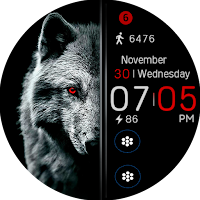 Red Wolf Watch Face