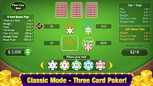 Three Card Poker - Casino Game Screenshot 1