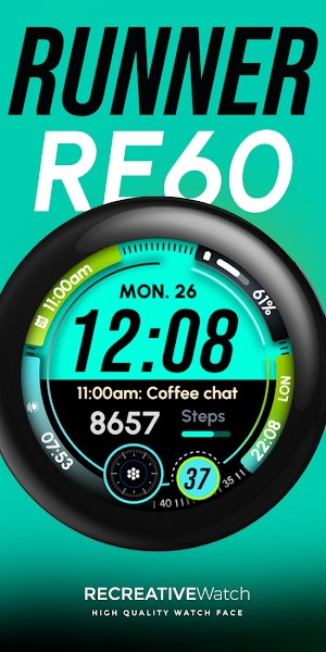 RE60 - Runner Watch Face Screenshot 1