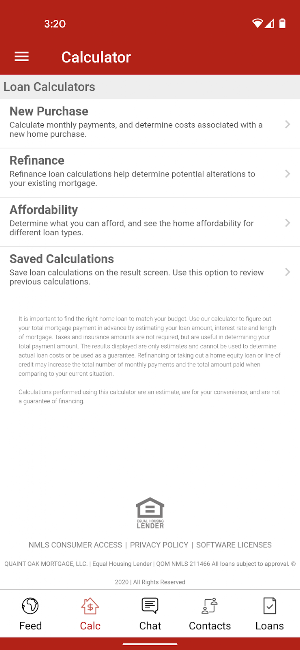 Quaint Oak Mortgage Screenshot 1