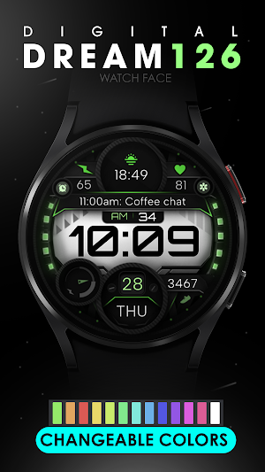 Dream 136 digital watch face Screenshot 2