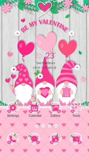Valentine Pink Heart-Wallpaper Screenshot 0