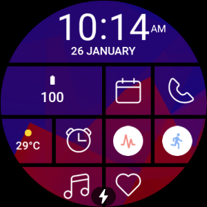 Blue Red Tile Watch Face Screenshot 3