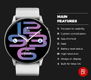 Strong Blue Pink Watch Face Screenshot 1