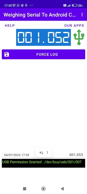 Weighing Scale Serial Terminal Screenshot 0