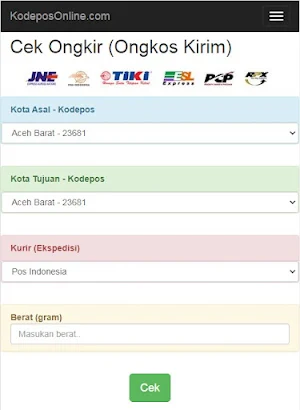 Kode Pos, Cek Ongkir dan Cek Nomor Resi Screenshot 3