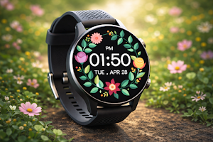Floral Wreath MinimalWatchFace Screenshot 0