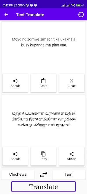 Chichewa To Tamil Translator Screenshot 1